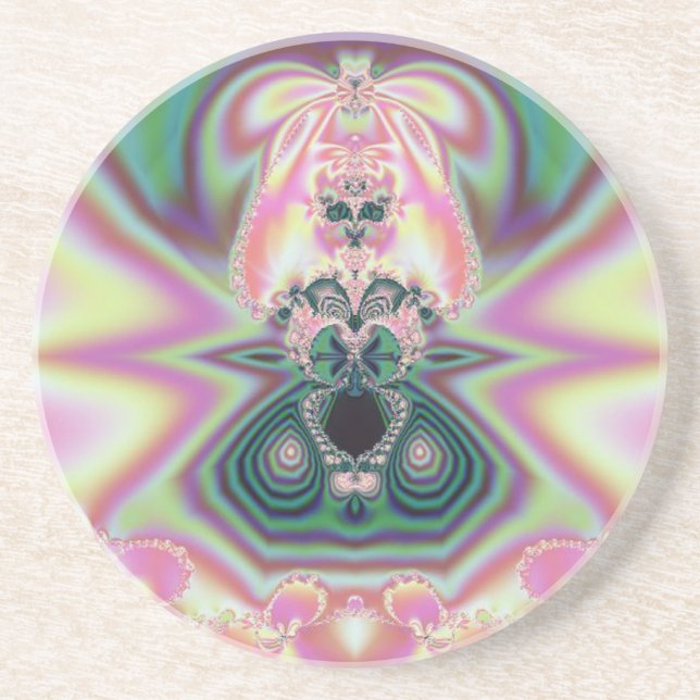 Abstract Pink Princess Drink Coaster (Front)