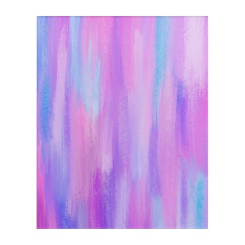 Abstract Pink Purple and Turquoise Paint Strokes Acrylic Print