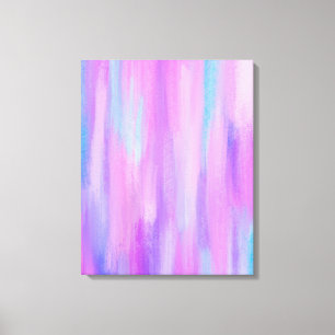 Abstract Pink, Purple and Turquoise Paint Strokes Canvas Print