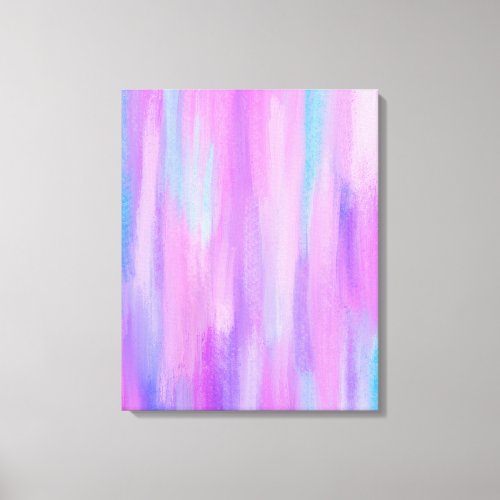 Abstract Pink Purple and Turquoise Paint Strokes Canvas Print