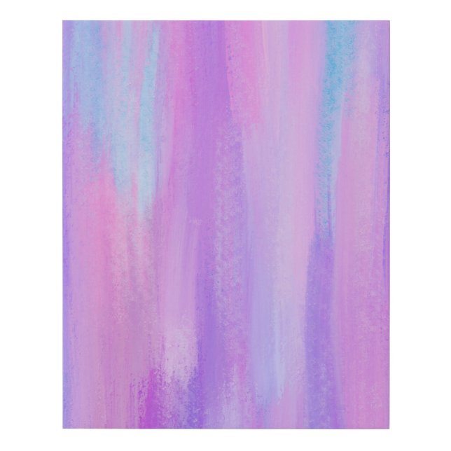 Abstract Pink, Purple and Turquoise Paint Strokes Faux Canvas Print (Front)