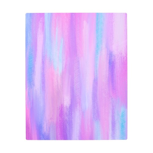 Abstract Pink Purple and Turquoise Paint Strokes Metal Print