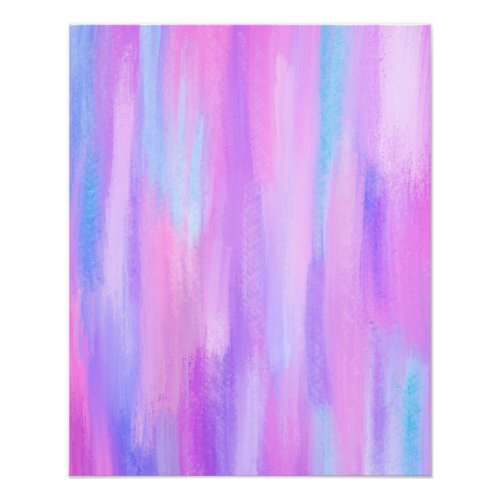 Abstract Pink Purple and Turquoise Paint Strokes Photo Print