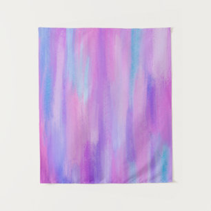 Abstract Pink, Purple and Turquoise Paint Strokes Tapestry