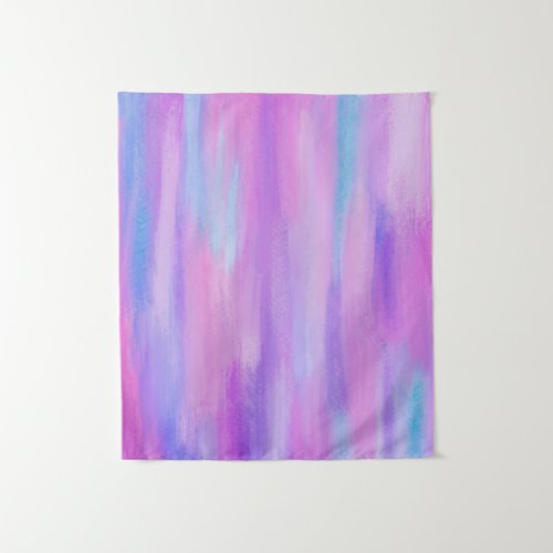 Abstract Pink Purple and Turquoise Paint Strokes Tapestry