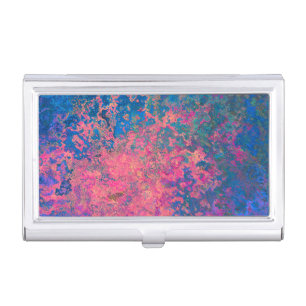 Abstract, Pink, Purple & Blue, Alcohol Ink Business Card Case