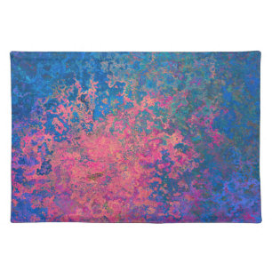 Abstract, Pink, Purple & Blue, Alcohol Ink Cloth Placemat
