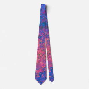 Abstract, Pink, Purple & Blue, Alcohol Ink Neck Tie
