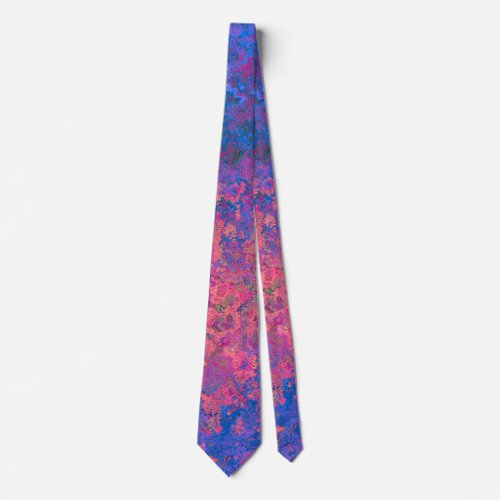 Abstract Pink Purple  Blue Alcohol Ink Neck Tie