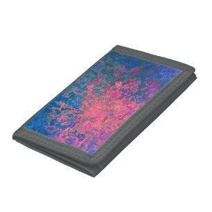 Abstract, Pink, Purple & Blue, Alcohol Ink Tri-fold Wallet