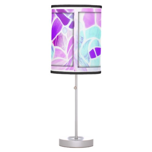 Abstract pink purple blue white home staging table lamp