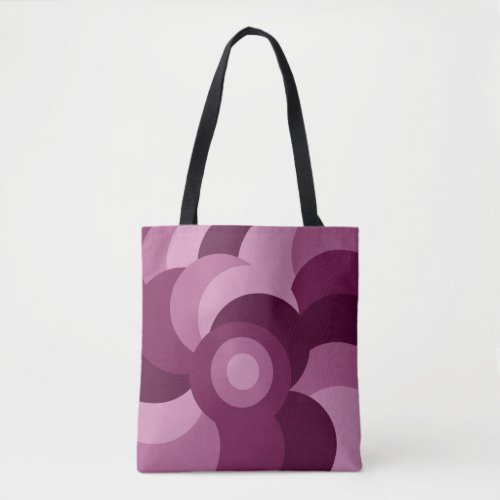 abstract pink purple geometric pattern tote bag