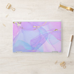 Abstract pink purple & golden Marble HP Laptop Skin