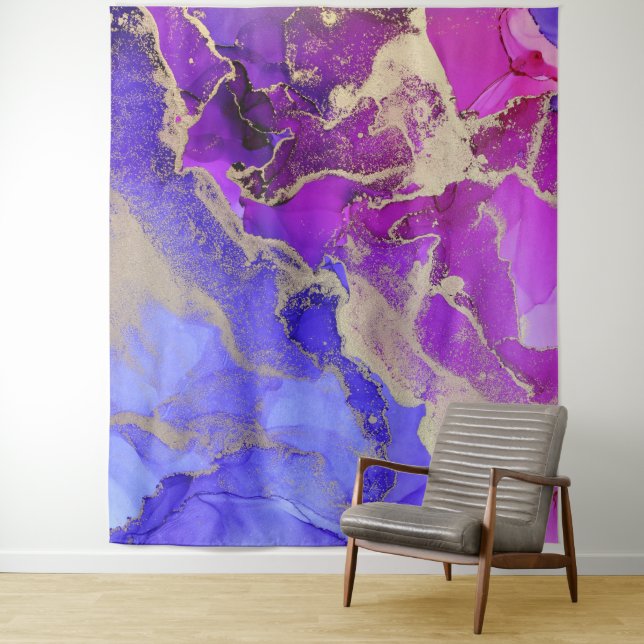 Abstract Pink Purple Jewel Tone Tapestry (In Situ)