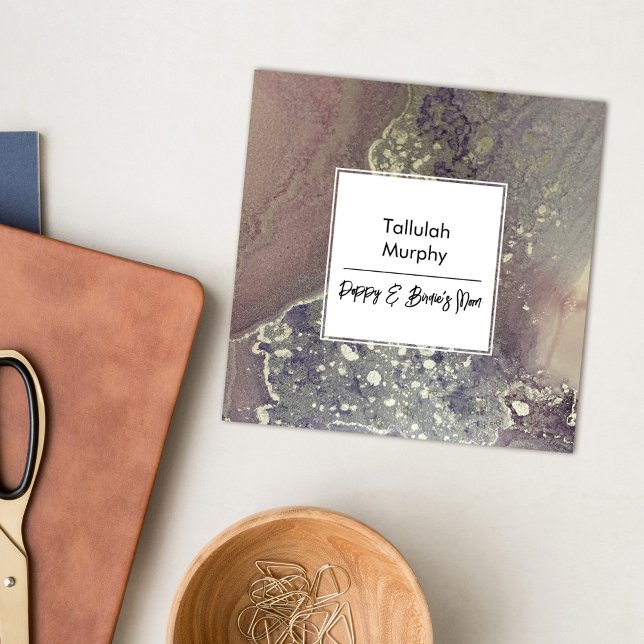 Abstract Pink Purple Silver Liquid Art Mom Card (Creator Uploaded)