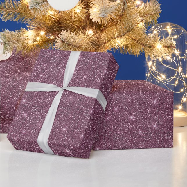 Abstract Pink Purple Sparkle Glitter Christmas Wrapping Paper (Holidays)