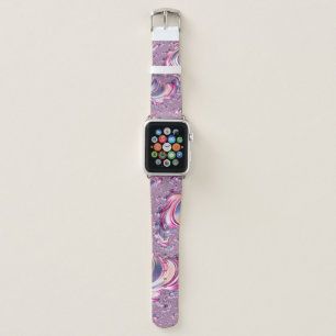 Abstract Pink Purple Spiral Fractal Apple Watch Band