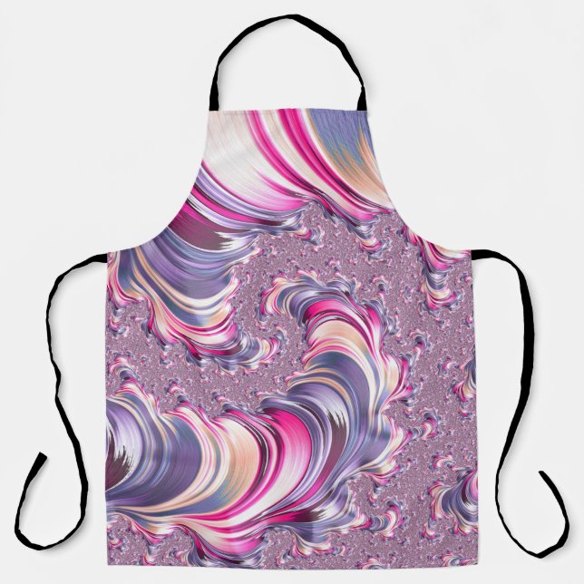Abstract Pink Purple Spiral Fractal Apron (Front)
