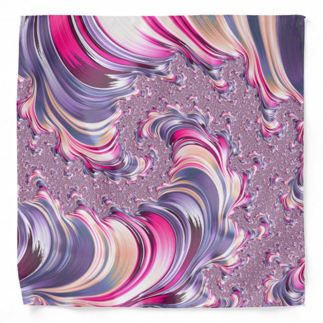 Abstract Pink Purple Spiral Fractal Bandana (Front)