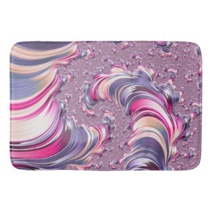 Abstract Pink Purple Spiral Fractal Bath Mat