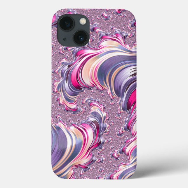 Abstract Pink Purple Spiral Fractal Case-Mate iPhone Case (Back)