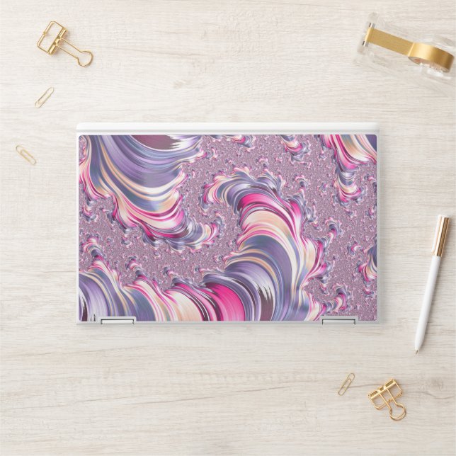 Abstract Pink Purple Spiral Fractal HP Laptop Skin (Desk)