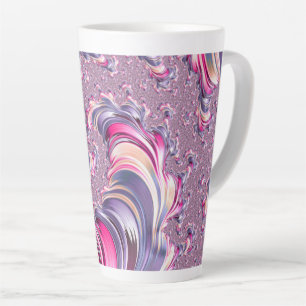 Abstract Pink Purple Spiral Fractal Latte Mug