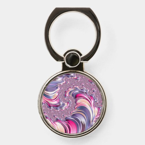 Abstract Pink Purple Spiral Fractal Phone Ring Stand