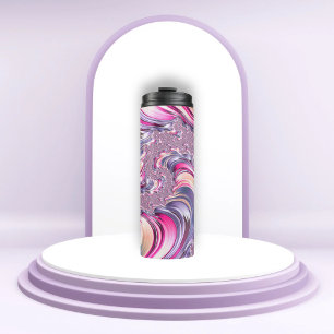 Abstract Pink Purple Spiral Fractal Thermal Tumbler