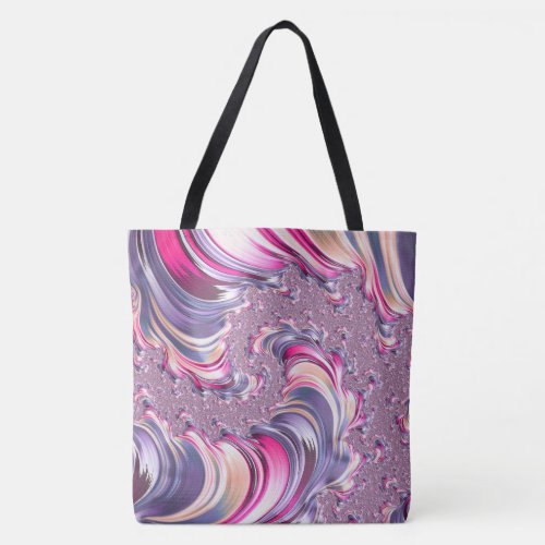 Abstract Pink Purple Spiral Fractal Tote Bag