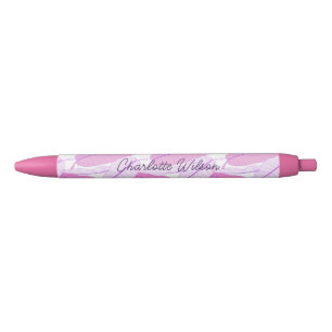 Abstract Pink Purple Tropical Palm Leaf Monogram Pen