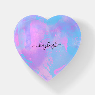 Abstract Pink Purple Turquoise Paperweight
