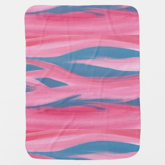 Abstract Pink Red Blue Sunset Baby Blankets (Front)