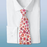 Abstract Pink Red Circle Pattern Neck Tie<br><div class="desc">Watercolor abstract flower painting in warm jewel colours of red,  orange,  pink and purple.  Original art by Nic Squirrell.</div>