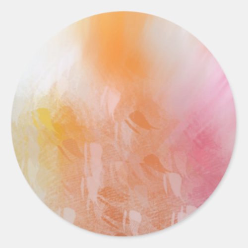Abstract Pink Red Yellow Blue Colorful Template Classic Round Sticker
