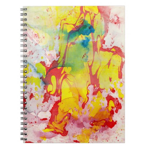 Abstract Pink Red Yellow Blue Green Template Notebook