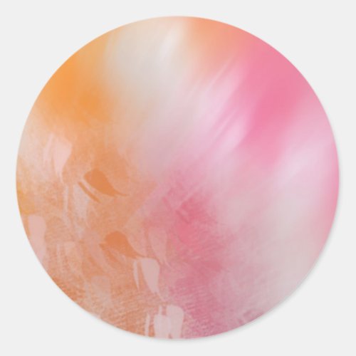 Abstract Pink Red Yellow Orange Colorful Template Classic Round Sticker