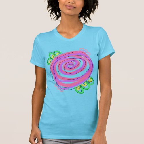 Abstract Pink Rose Art to Wear T-Shirt