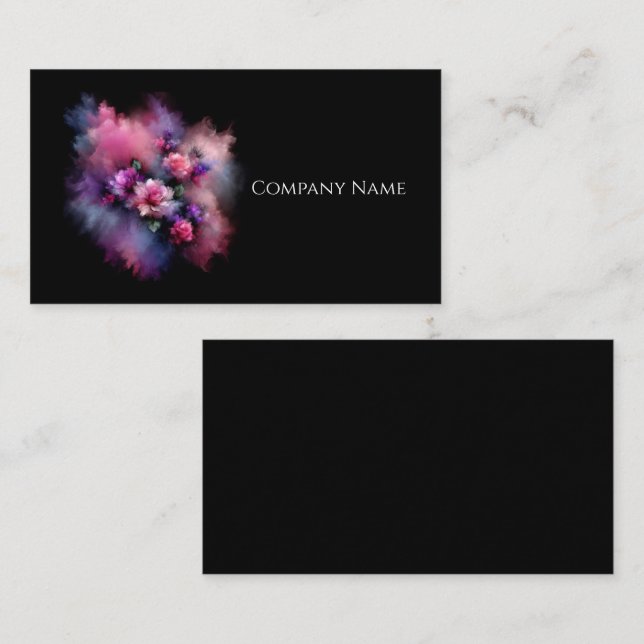 Abstract Pink Roses Bouquet Business Card (Front/Back)