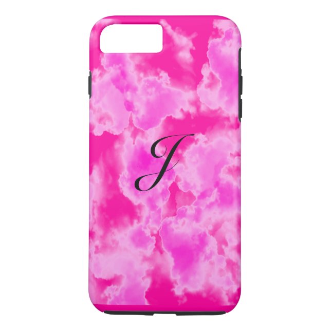 Abstract Pink Sky Pattern Monogram iPhone Case (Back)