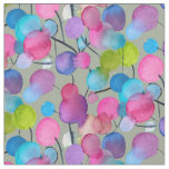 Abstract pink Summer Tree art Fabric