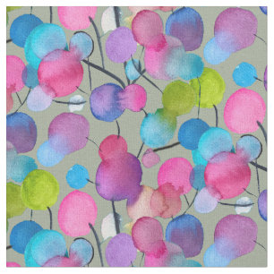 Abstract pink Summer Tree art Fabric