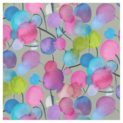 Abstract pink Summer Tree art Fabric