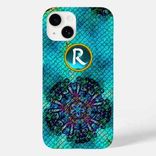 ABSTRACT PINK TEAL BLUE MOSAIC STAR GEM MONOGRAM Case_Mate iPhone 14 CASE