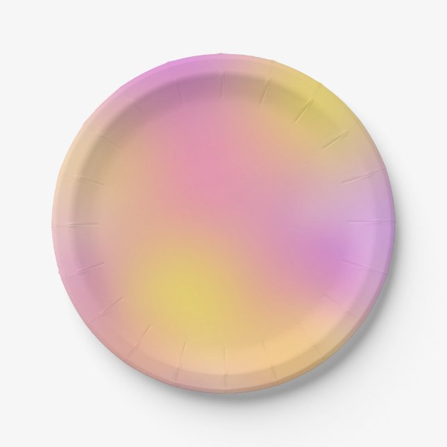 Abstract Pink Tie Dye Style Paper Plates (Front)