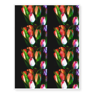 Abstract Pink Tulips Temporary Tattoos