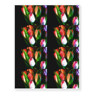 Abstract Pink Tulips Temporary Tattoos
