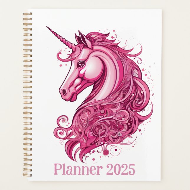Abstract pink unicorn planner (Front)