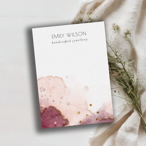 Abstract Pink Watercolor Blank Jewelry Display Business Card