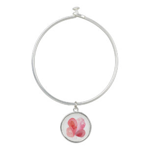 Abstract pink watercolor composition bangle bracelet